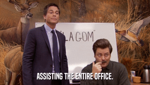 ASSISTING THE ENTIRE OFFICE.  