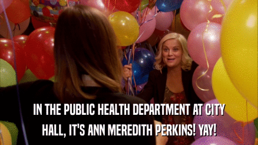 IN THE PUBLIC HEALTH DEPARTMENT AT CITY HALL, IT'S ANN MEREDITH PERKINS! YAY! 