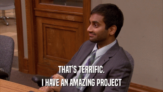 THAT'S TERRIFIC. I HAVE AN AMAZING PROJECT 
