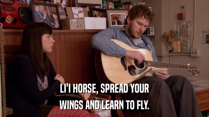 LI'I HORSE, SPREAD YOUR WINGS AND LEARN TO FLY. 