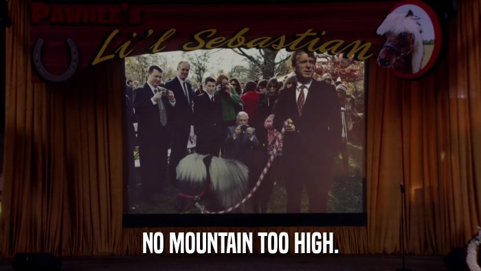 NO MOUNTAIN TOO HIGH.  