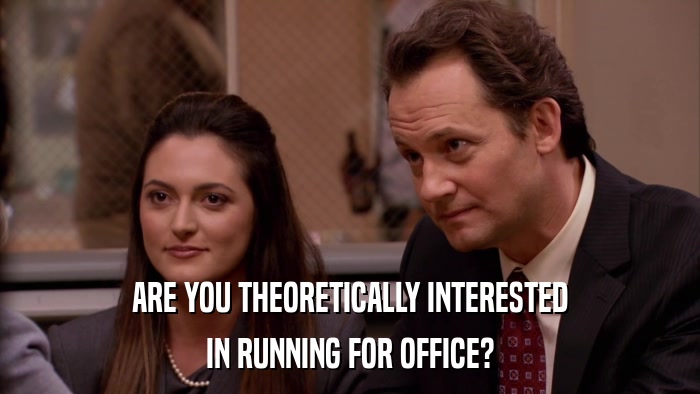 ARE YOU THEORETICALLY INTERESTED IN RUNNING FOR OFFICE? 