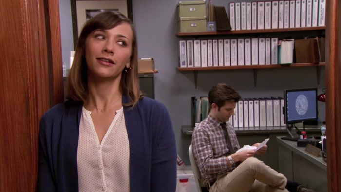 AND BEN AND LESLIE, WHO SECRETLY MEET HERE... 