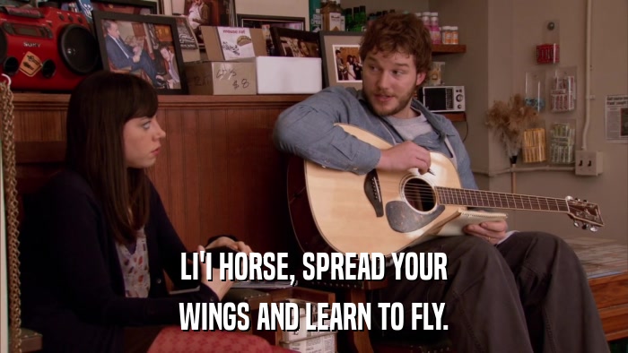 LI'I HORSE, SPREAD YOUR WINGS AND LEARN TO FLY. 