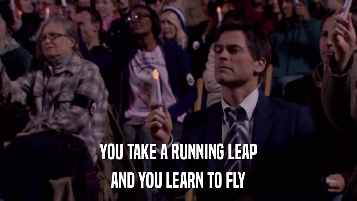 YOU TAKE A RUNNING LEAP AND YOU LEARN TO FLY 