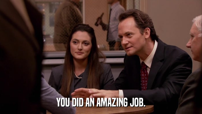 YOU DID AN AMAZING JOB.  