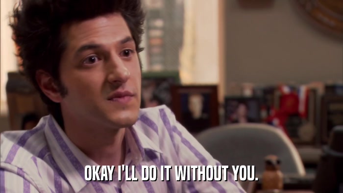 OKAY I'LL DO IT WITHOUT YOU.  
