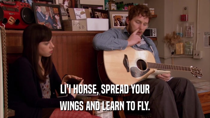 LI'I HORSE, SPREAD YOUR WINGS AND LEARN TO FLY. 