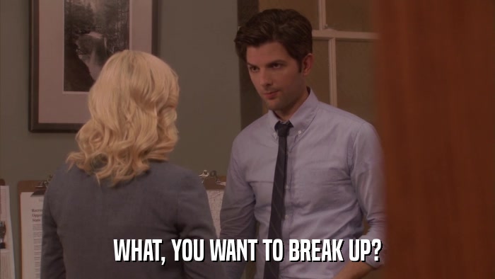 WHAT, YOU WANT TO BREAK UP?  