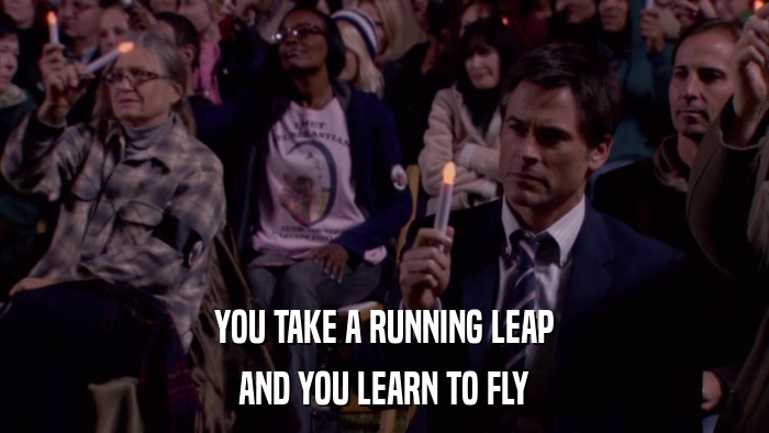YOU TAKE A RUNNING LEAP AND YOU LEARN TO FLY 