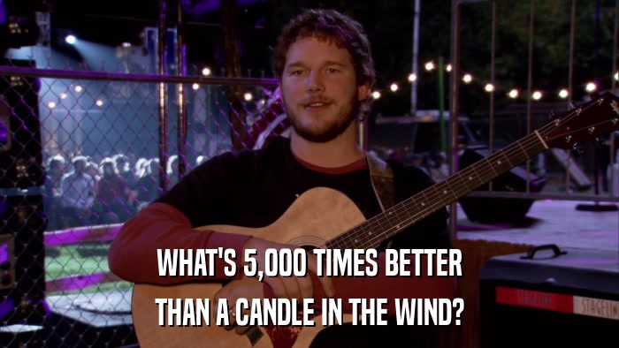 WHAT'S 5,000 TIMES BETTER THAN A CANDLE IN THE WIND? 