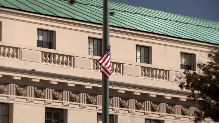 WHEN I WALKED IN THIS MORNING AND SAW THE FLAG WAS AT HALF-MAST, 