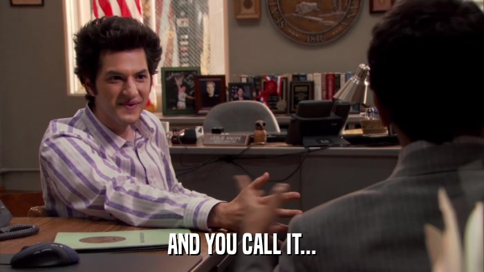 AND YOU CALL IT...  