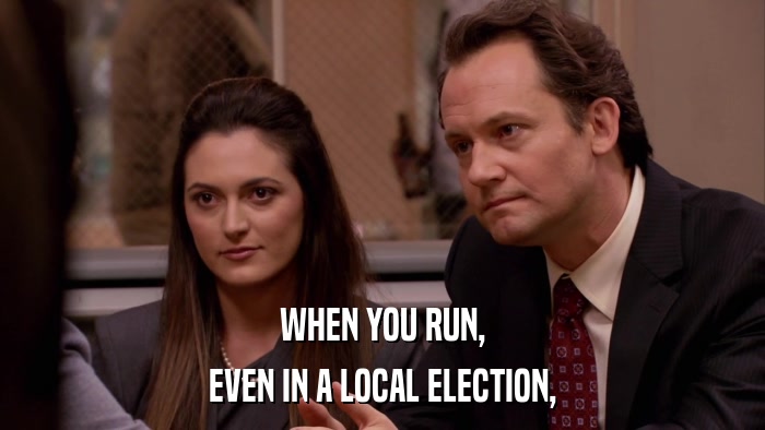 WHEN YOU RUN, EVEN IN A LOCAL ELECTION, 