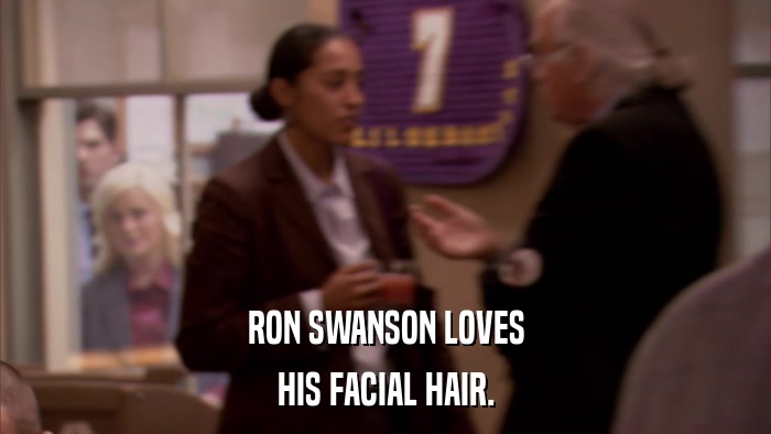 RON SWANSON LOVES HIS FACIAL HAIR. 