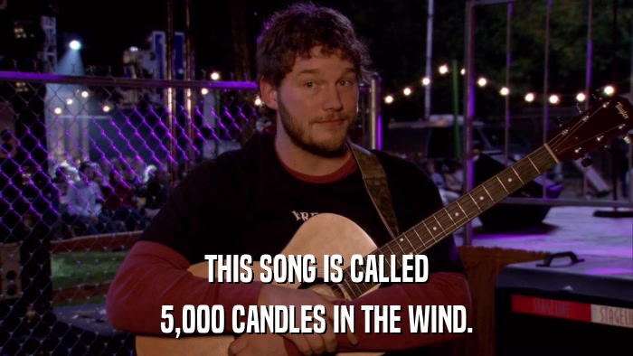 THIS SONG IS CALLED 5,000 CANDLES IN THE WIND. 