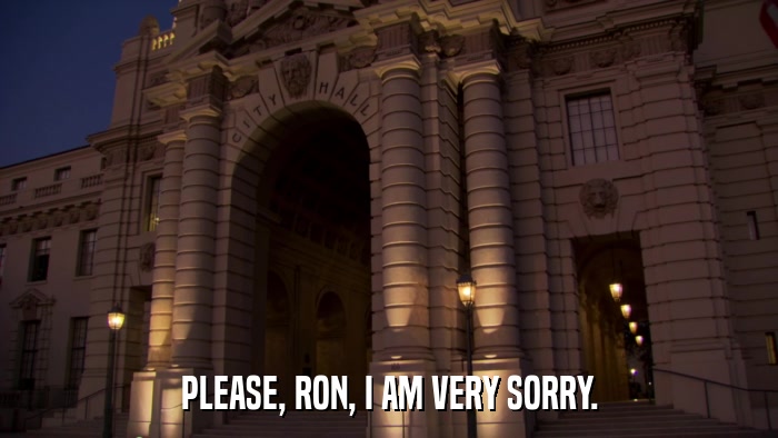 PLEASE, RON, I AM VERY SORRY.  