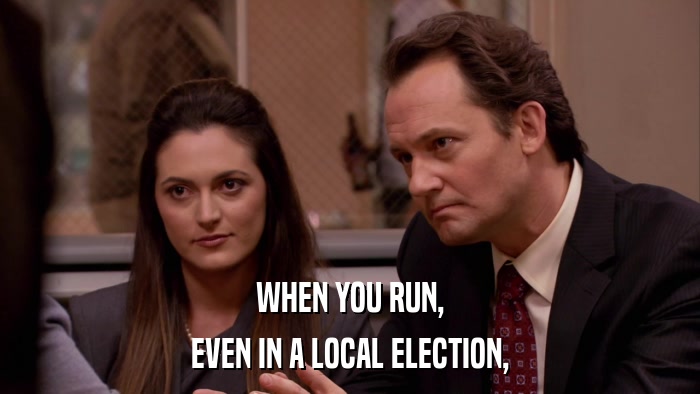 WHEN YOU RUN, EVEN IN A LOCAL ELECTION, 