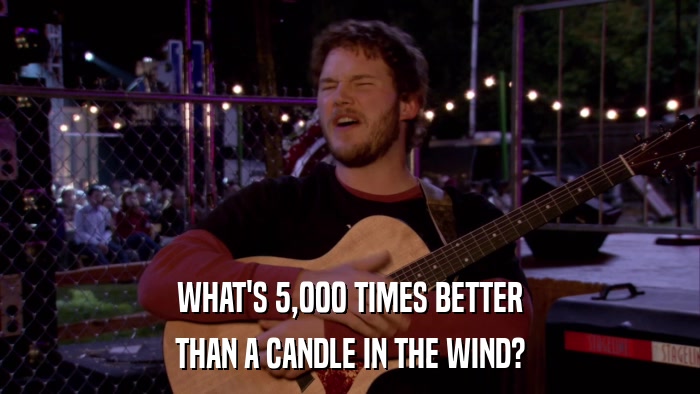 WHAT'S 5,000 TIMES BETTER THAN A CANDLE IN THE WIND? 