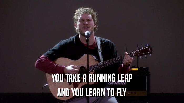 YOU TAKE A RUNNING LEAP AND YOU LEARN TO FLY 