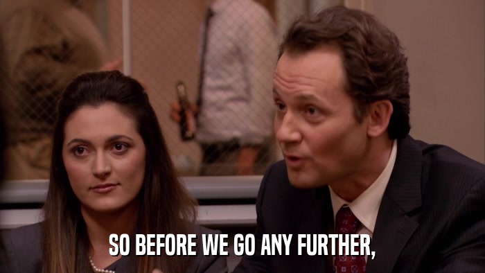SO BEFORE WE GO ANY FURTHER,  