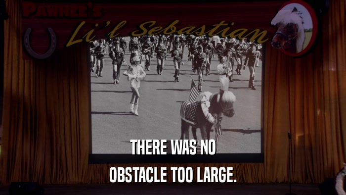 THERE WAS NO OBSTACLE TOO LARGE. 