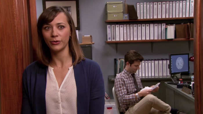 AND BEN AND LESLIE, WHO SECRETLY MEET HERE... 