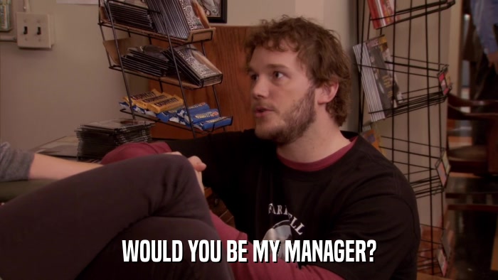 WOULD YOU BE MY MANAGER?  