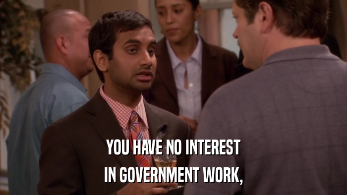 YOU HAVE NO INTEREST IN GOVERNMENT WORK, 