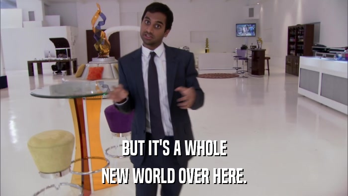 BUT IT'S A WHOLE NEW WORLD OVER HERE. 