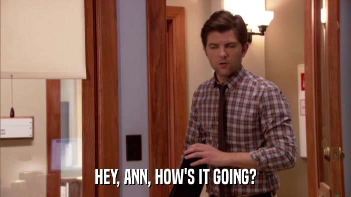 HEY, ANN, HOW'S IT GOING?  
