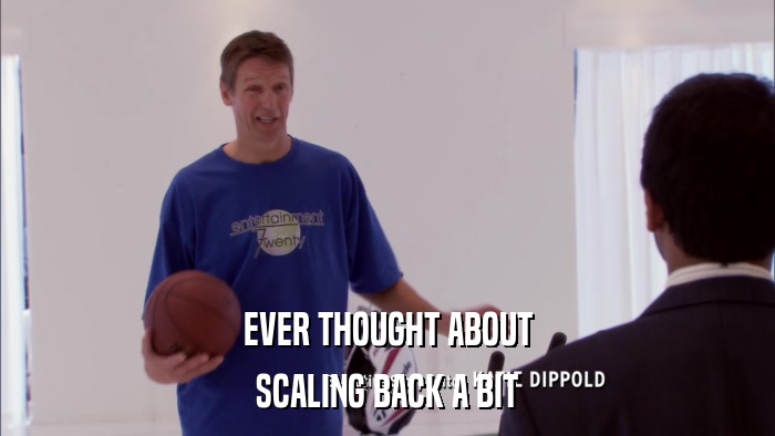 EVER THOUGHT ABOUT SCALING BACK A BIT 