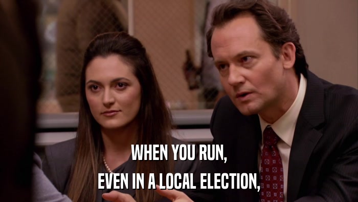 WHEN YOU RUN, EVEN IN A LOCAL ELECTION, 