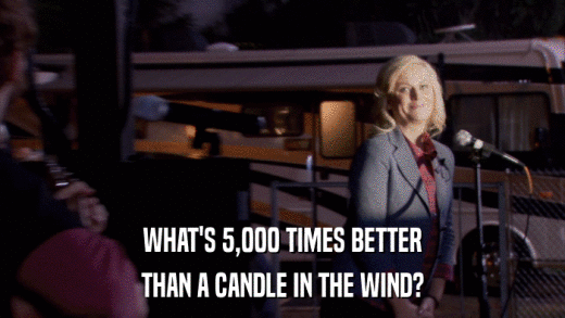 WHAT'S 5,000 TIMES BETTER THAN A CANDLE IN THE WIND? 