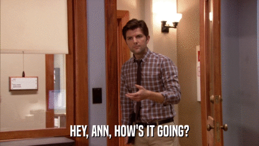 HEY, ANN, HOW'S IT GOING?  