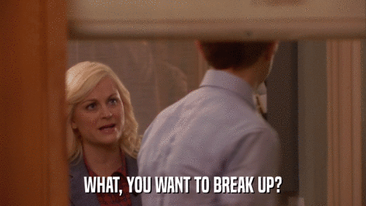 WHAT, YOU WANT TO BREAK UP?  
