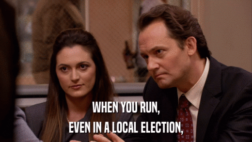 WHEN YOU RUN, EVEN IN A LOCAL ELECTION, 