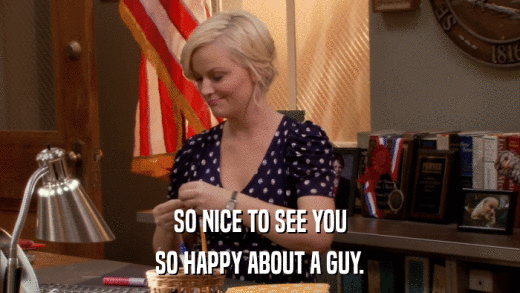 SO NICE TO SEE YOU SO HAPPY ABOUT A GUY. 