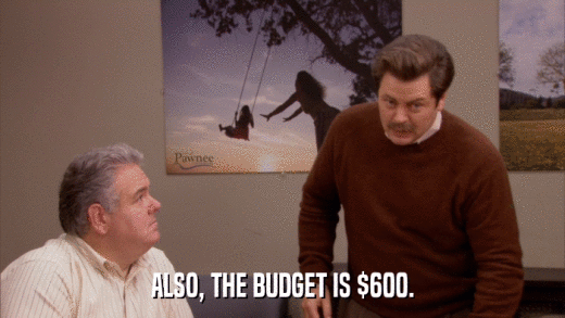 ALSO, THE BUDGET IS $600.  