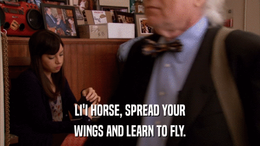 LI'I HORSE, SPREAD YOUR WINGS AND LEARN TO FLY. 