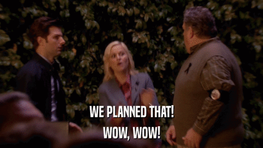 WE PLANNED THAT! WOW, WOW! 