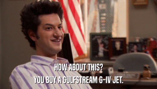 HOW ABOUT THIS? YOU BUY A GULFSTREAM G-IV JET. 