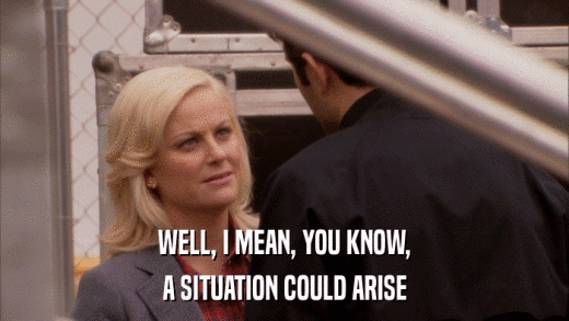 WELL, I MEAN, YOU KNOW, A SITUATION COULD ARISE 
