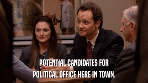 POTENTIAL CANDIDATES FOR POLITICAL OFFICE HERE IN TOWN. 