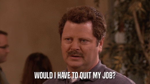 WOULD I HAVE TO QUIT MY JOB?  