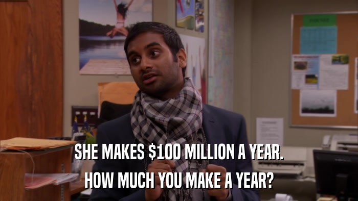 SHE MAKES $100 MILLION A YEAR. HOW MUCH YOU MAKE A YEAR? 