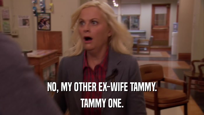 NO, MY OTHER EX-WIFE TAMMY. TAMMY ONE. 