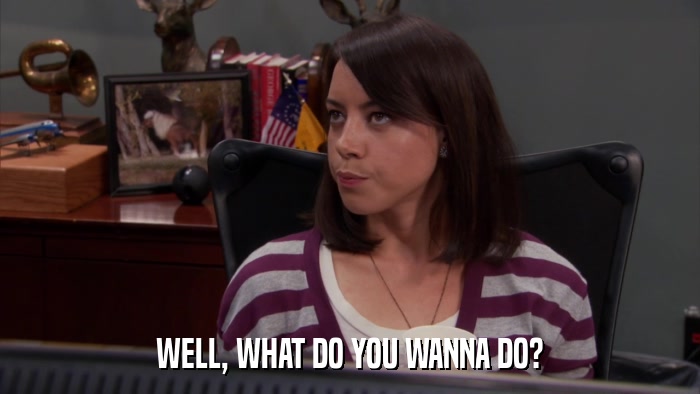 WELL, WHAT DO YOU WANNA DO?  