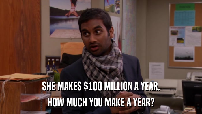 SHE MAKES $100 MILLION A YEAR. HOW MUCH YOU MAKE A YEAR? 