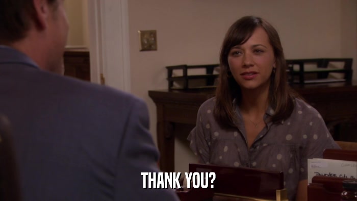 THANK YOU?  